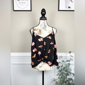 Lush Devon Knot Front Floral Cami Blouse Size Large